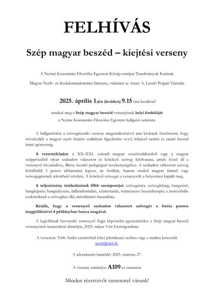 Felhivas Szep magyar beszed 2025