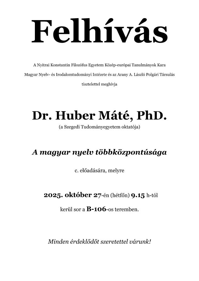 Eloadas Huber Mate 2025