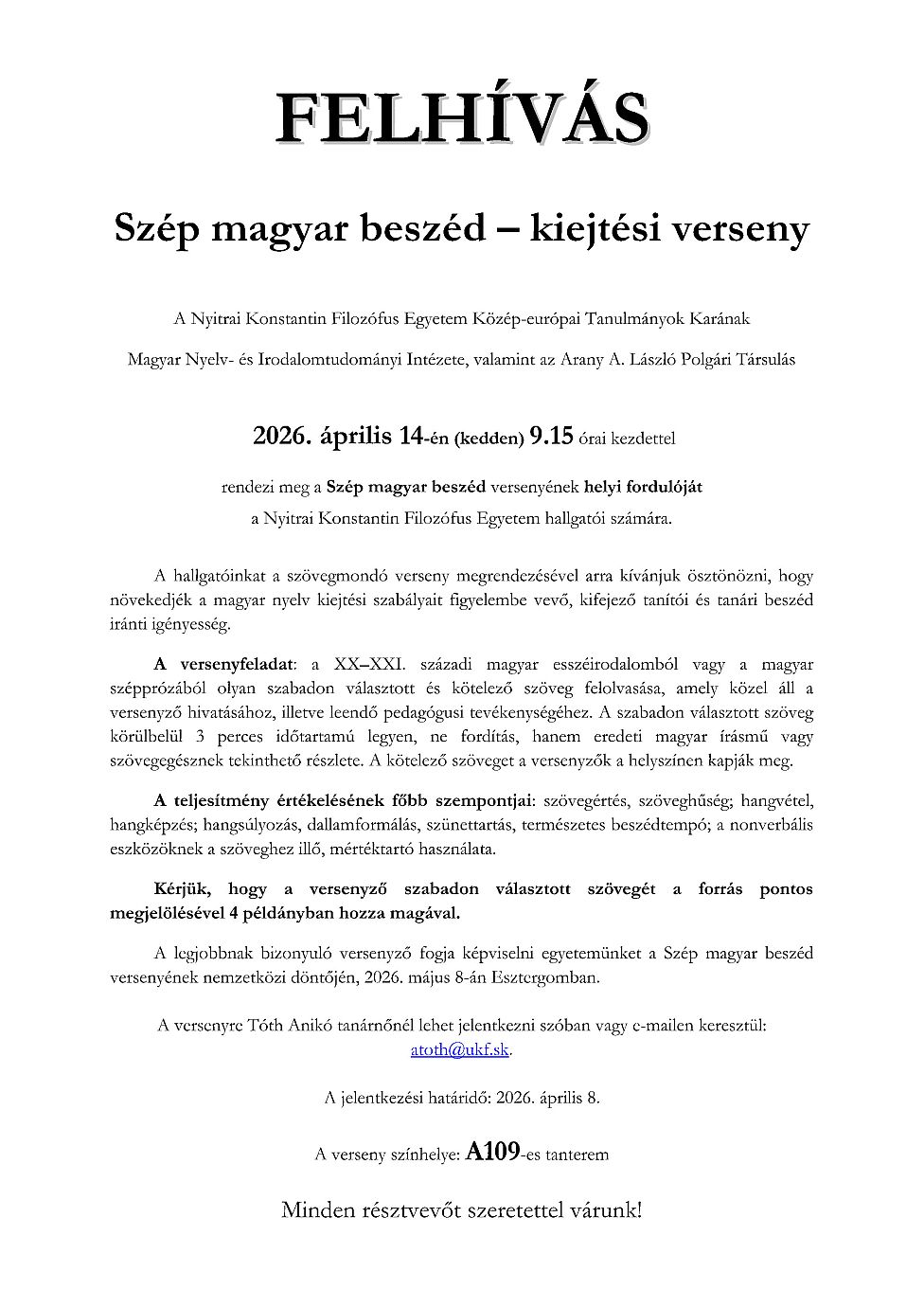 Felhivas Szep magyar beszed 2026